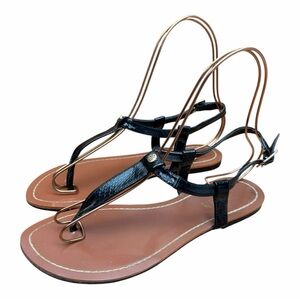 Polo raphlor Black Leather Women's size 7B Sandals